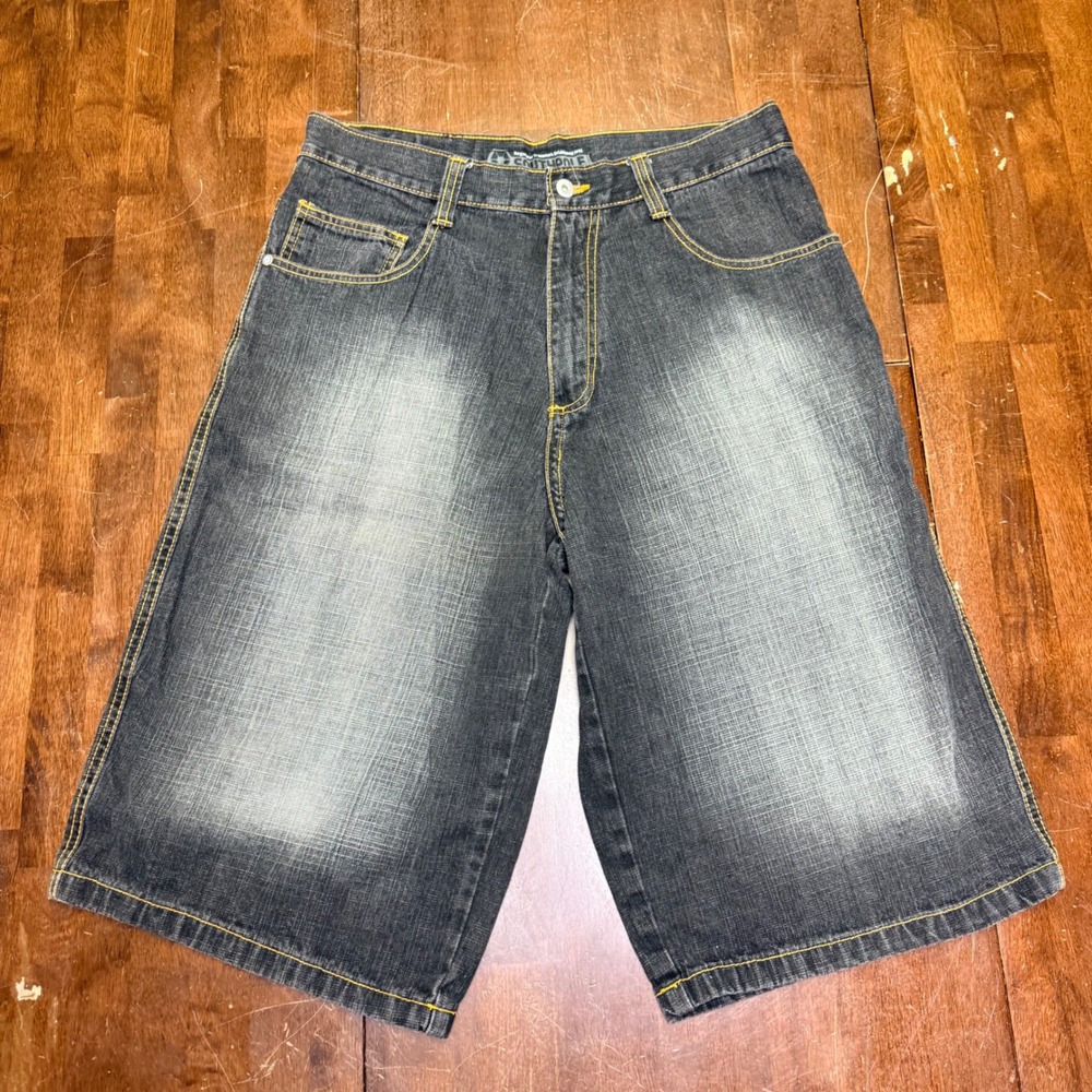 Southpole Denim Shorts Mens 34 Blue Baggy Y2K Streetwear Jorts Fade